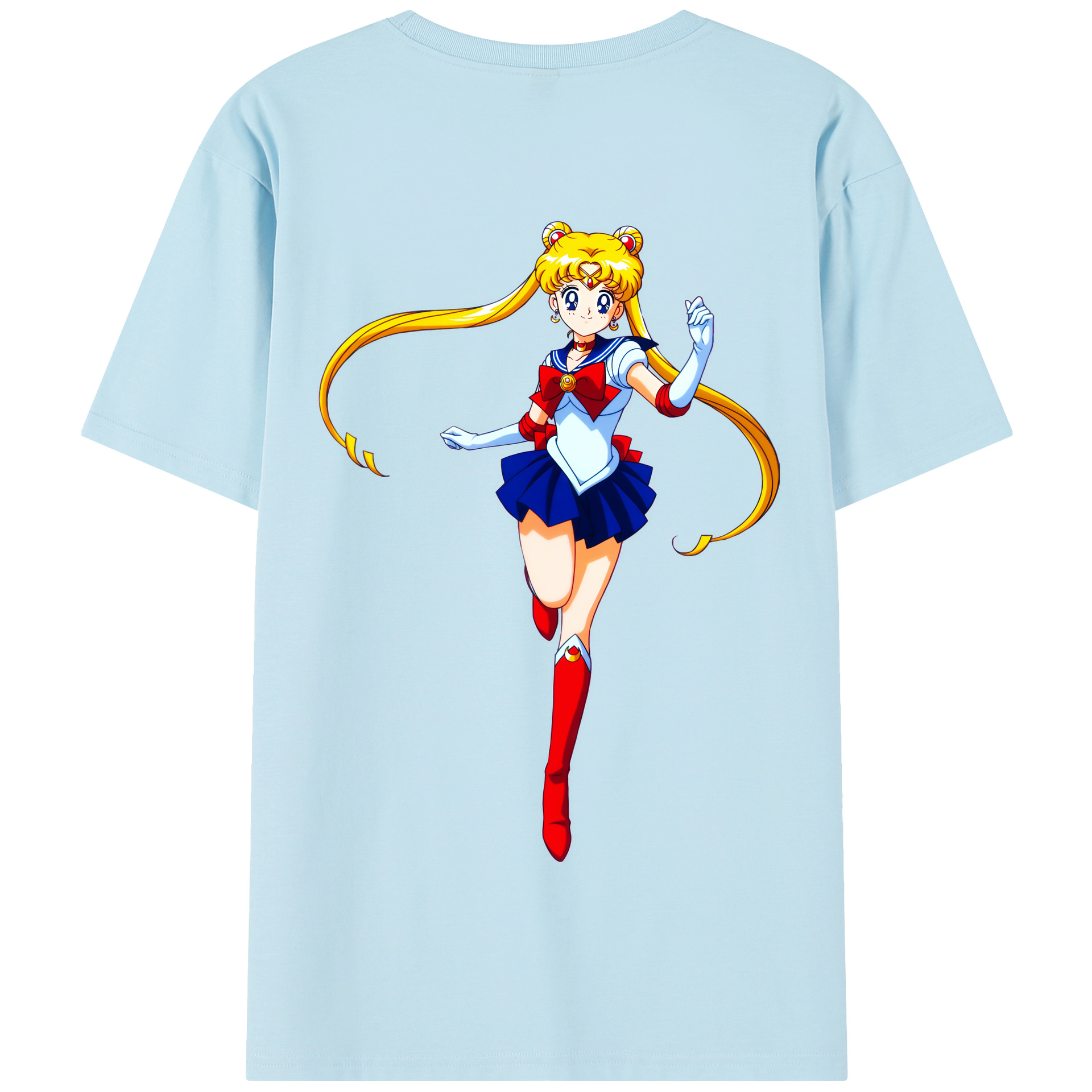 （画像用） 美少女戦士セーラームーン 月野 うさぎ つきの うさぎ Sailor Moon Tsukino Usagi 綿100％半袖Tシャツ（背面プリント）